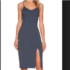 Susana Monaco Gray Midi Dress with Slit